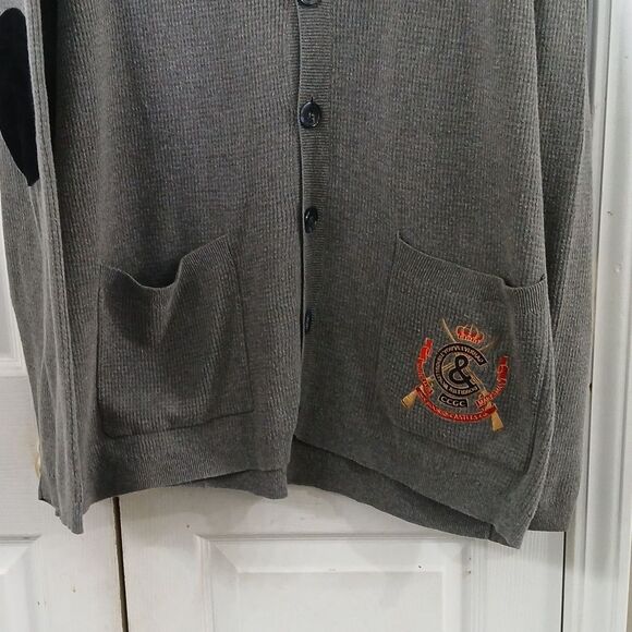 Crooks & Castles  gray black cardigan sweater classy casual  Sz 3XL EUC - Picture 2 of 9